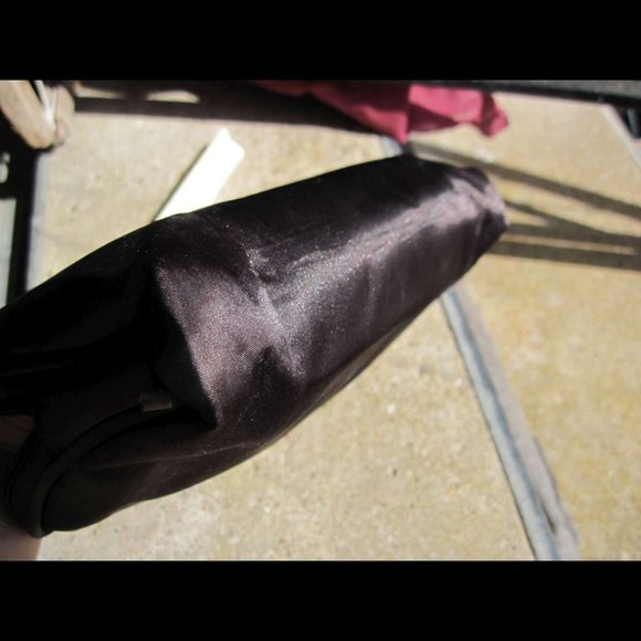 Brown Silky Modella Zippered Make Up Tote Bag Clutch Purse Handbag - Picture 6 of 10